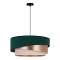 Duolla - Lampadario a sospensione con filo KOBO 1xE27/15W/230V diametro 45 cm verde/oro rosa/color crema