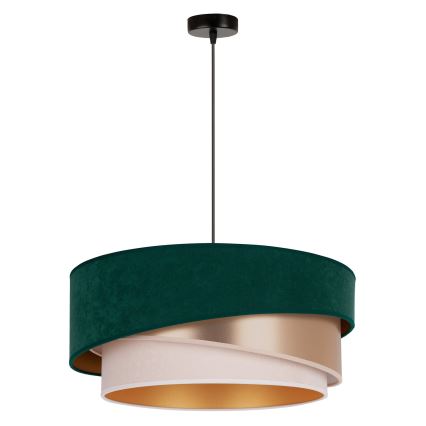 Duolla - Lampadario a sospensione con filo KOBO 1xE27/15W/230V diametro 45 cm verde/oro rosa/color crema