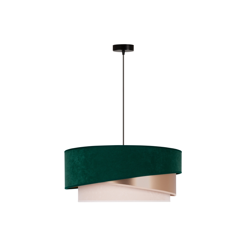 Duolla - Lampadario a sospensione con filo KOBO 1xE27/15W/230V diametro 45 cm verde/oro rosa/color crema