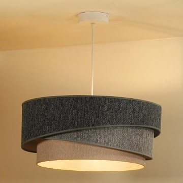 Duolla - Lampadario a sospensione con filo KOBO ECO RECYCLING 1xE27/15W/230V diametro 45 cm verde/grigio/color crema
