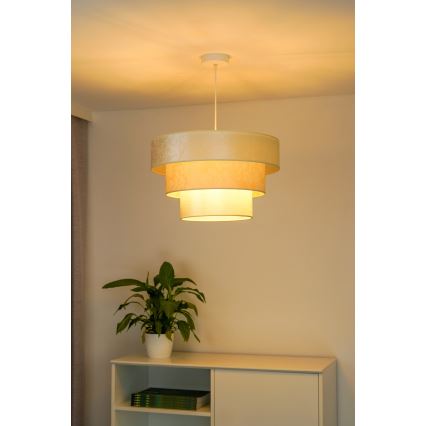 Duolla - Lampadario a sospensione con filo LUNETA 1xE27/40W/230V diametro 45 cm color crema