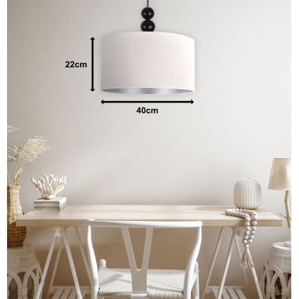 Duolla - Lampadario a sospensione con filo LYON 1xE27/15W/230V diametro 40 cm color crema