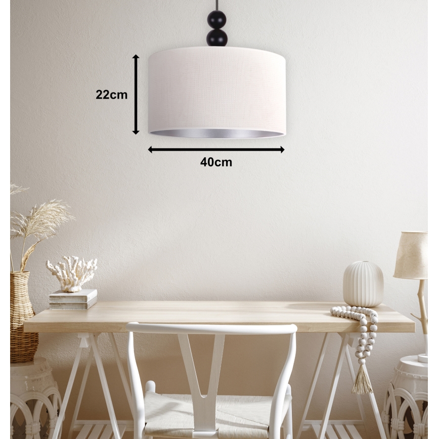 Duolla - Lampadario a sospensione con filo LYON 1xE27/15W/230V diametro 40 cm color crema