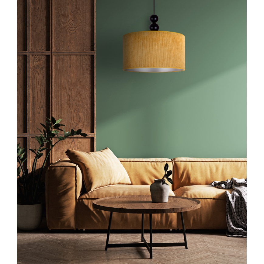 Duolla - Lampadario a sospensione con filo LYON 1xE27/15W/230V diametro 40 cm giallo