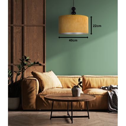 Duolla - Lampadario a sospensione con filo LYON 1xE27/15W/230V diametro 40 cm giallo