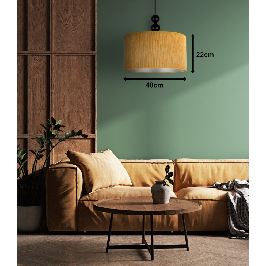 Duolla - Lampadario a sospensione con filo LYON 1xE27/15W/230V diametro 40 cm giallo