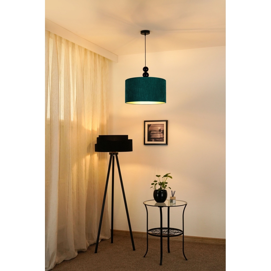 Duolla - Lampadario a sospensione con filo LYON 1xE27/15W/230V diametro 40 cm verde