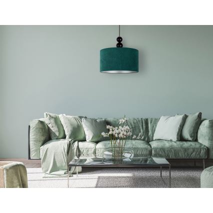 Duolla - Lampadario a sospensione con filo LYON 1xE27/15W/230V diametro 40 cm verde