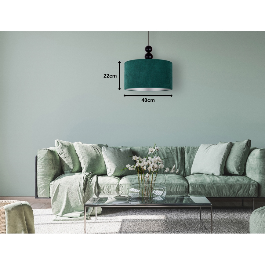Duolla - Lampadario a sospensione con filo LYON 1xE27/15W/230V diametro 40 cm verde