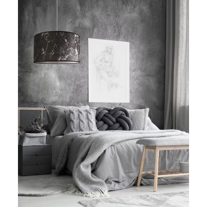 Duolla - Lampadario a sospensione con filo MARBLE 1xE27/40W/230V diametro 45 cm nero/bianco