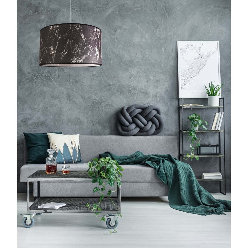 Duolla - Lampadario a sospensione con filo MARBLE 1xE27/40W/230V diametro 45 cm nero/bianco
