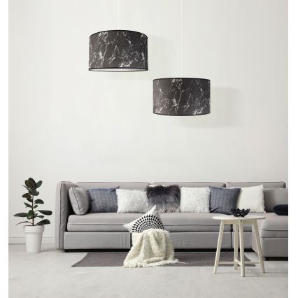 Duolla - Lampadario a sospensione con filo MARBLE 1xE27/40W/230V diametro 45 cm nero/bianco