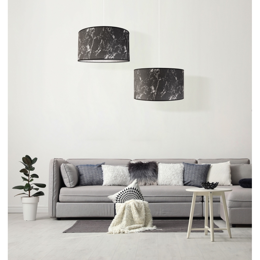 Duolla - Lampadario a sospensione con filo MARBLE 1xE27/40W/230V diametro 45 cm nero/bianco