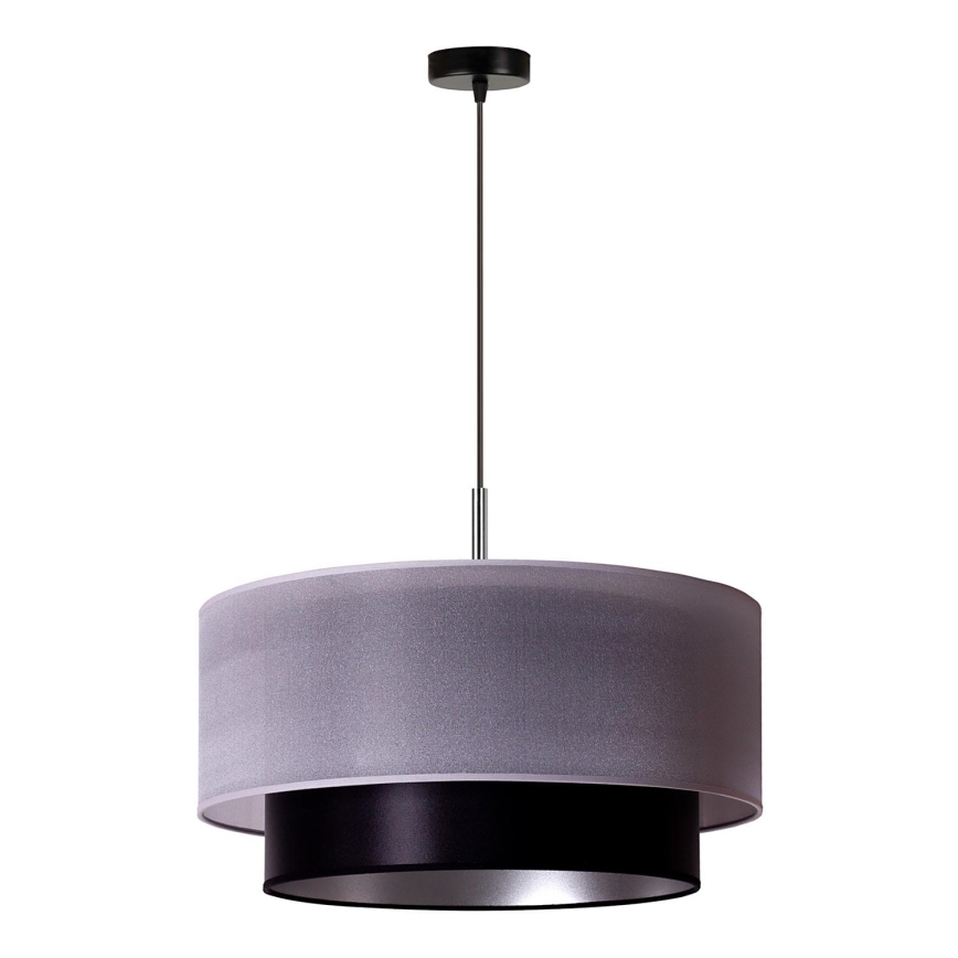 Duolla - Lampadario a sospensione con filo NANTES 1xE27/15W/230V diametro 45 cm argento/nero