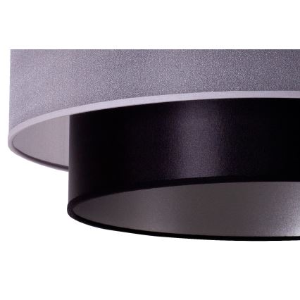 Duolla - Lampadario a sospensione con filo NANTES 1xE27/15W/230V diametro 45 cm argento/nero