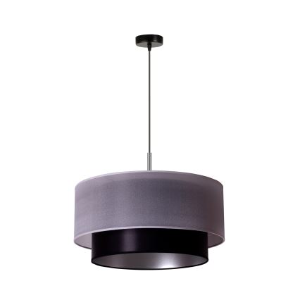 Duolla - Lampadario a sospensione con filo NANTES 1xE27/15W/230V diametro 45 cm argento/nero