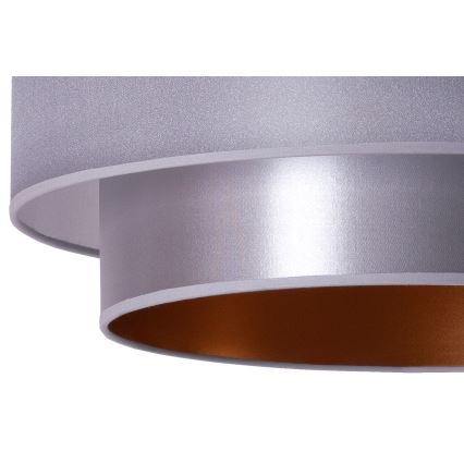 Duolla - Lampadario a sospensione con filo NANTES 1xE27/15W/230V diametro 45 cm argento/rame