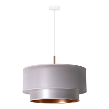 Duolla - Lampadario a sospensione con filo NANTES 1xE27/15W/230V diametro 45 cm argento/rame