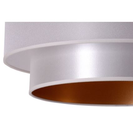 Duolla - Lampadario a sospensione con filo NANTES 1xE27/15W/230V diametro 45 cm argento/rame