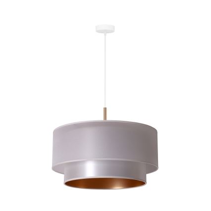 Duolla - Lampadario a sospensione con filo NANTES 1xE27/15W/230V diametro 45 cm argento/rame