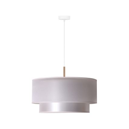 Duolla - Lampadario a sospensione con filo NANTES 1xE27/15W/230V diametro 45 cm argento/rame