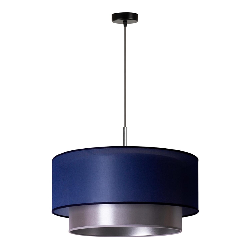 Duolla - Lampadario a sospensione con filo NANTES 1xE27/15W/230V diametro 45 cm blu/argento