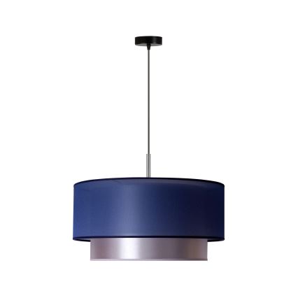 Duolla - Lampadario a sospensione con filo NANTES 1xE27/15W/230V diametro 45 cm blu/argento