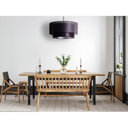 Duolla - Lampadario a sospensione con filo NANTES 1xE27/15W/230V diametro 45 cm nero/argento