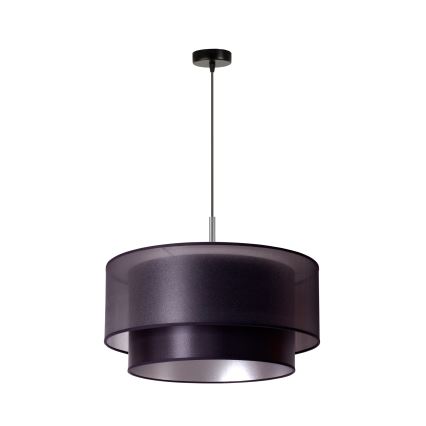 Duolla - Lampadario a sospensione con filo NANTES 1xE27/15W/230V diametro 45 cm nero/argento