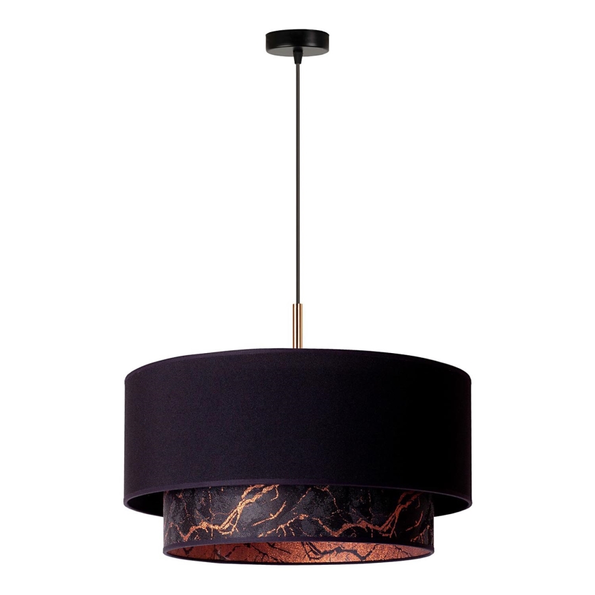 Duolla - Lampadario a sospensione con filo NANTES 1xE27/15W/230V diametro 45 cm nero/rame