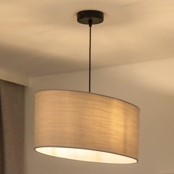 Duolla - Lampadario a sospensione con filo OVAL 1xE27/15W/230V grigio