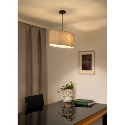 Duolla - Lampadario a sospensione con filo OVAL 1xE27/15W/230V grigio