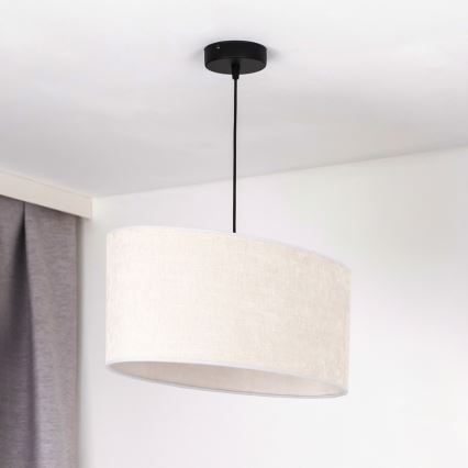 Duolla - Lampadario a sospensione con filo OVAL 1xE27/15W/230V grigio