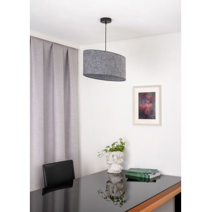 Duolla - Lampadario a sospensione con filo OVAL 1xE27/15W/230V grigio