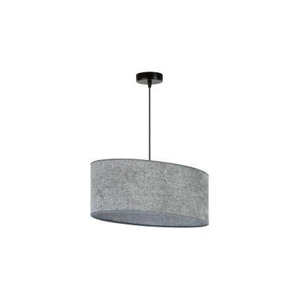 Duolla - Lampadario a sospensione con filo OVAL 1xE27/15W/230V grigio