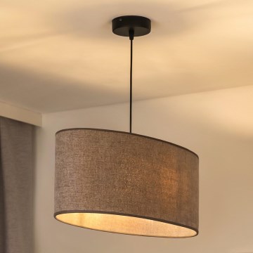 Duolla - Lampadario a sospensione con filo OVAL 1xE27/15W/230V marrone