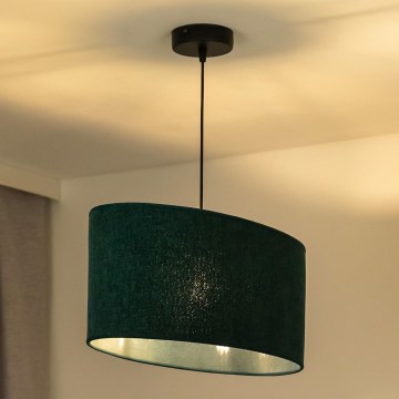 Duolla - Lampadario a sospensione con filo OVAL 1xE27/15W/230V verde