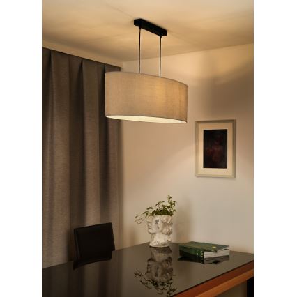 Duolla - Lampadario a sospensione con filo OVAL 2xE27/15W/230V grigio