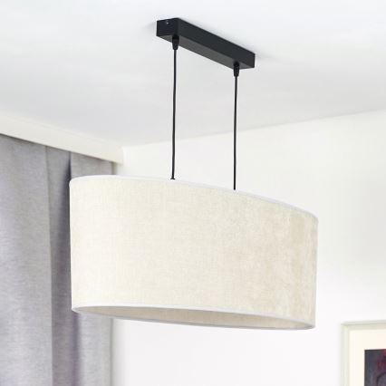 Duolla - Lampadario a sospensione con filo OVAL 2xE27/15W/230V grigio