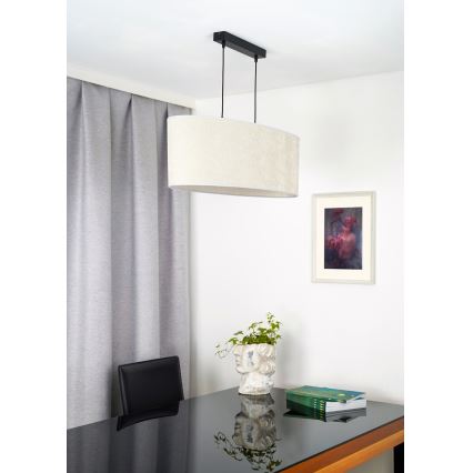 Duolla - Lampadario a sospensione con filo OVAL 2xE27/15W/230V grigio