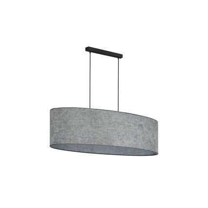 Duolla - Lampadario a sospensione con filo OVAL 2xE27/15W/230V grigio