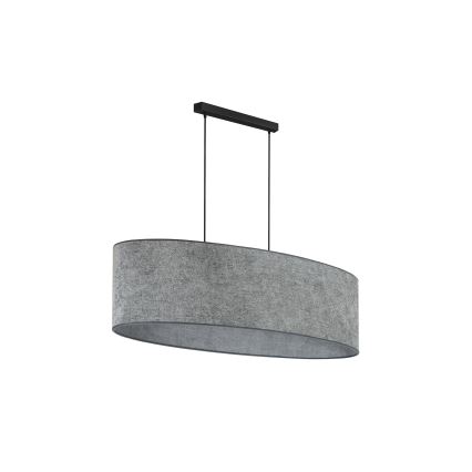 Duolla - Lampadario a sospensione con filo OVAL 2xE27/15W/230V grigio