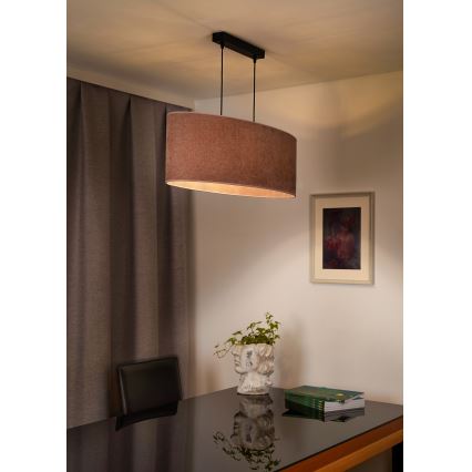 Duolla - Lampadario a sospensione con filo OVAL 2xE27/15W/230V rosa