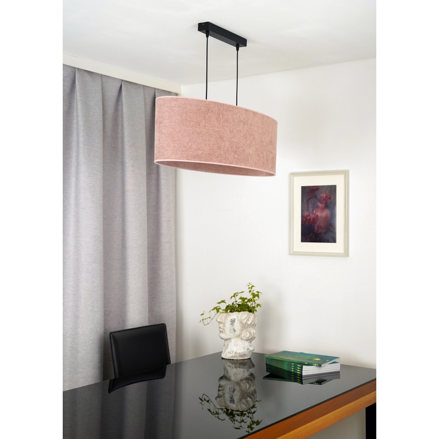 Duolla - Lampadario a sospensione con filo OVAL 2xE27/15W/230V rosa