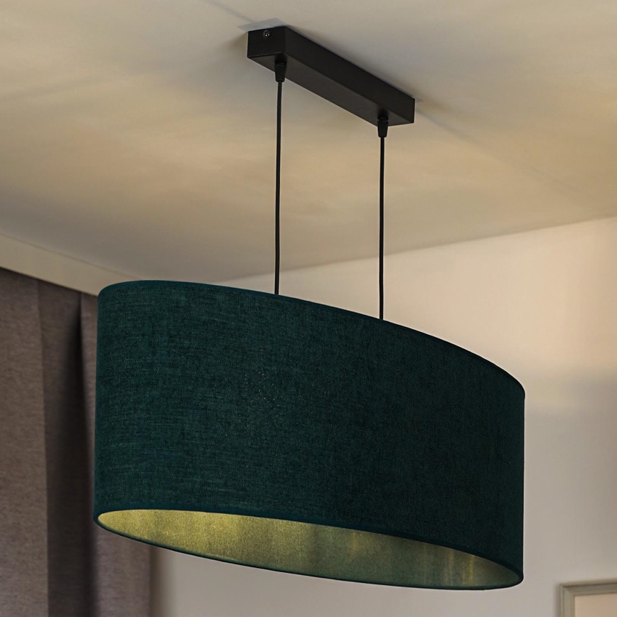 Duolla - Lampadario a sospensione con filo OVAL 2xE27/15W/230V verde