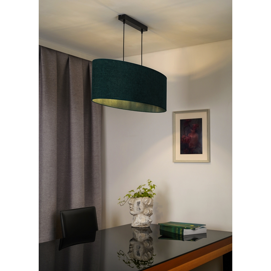 Duolla - Lampadario a sospensione con filo OVAL 2xE27/15W/230V verde