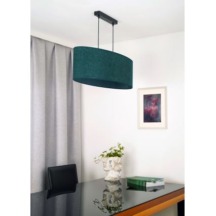 Duolla - Lampadario a sospensione con filo OVAL 2xE27/15W/230V verde