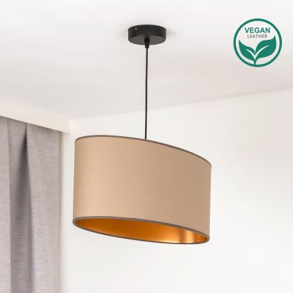 Duolla - Lampadario a sospensione con filo OVAL VEGAN 1xE27/15W/230V beige