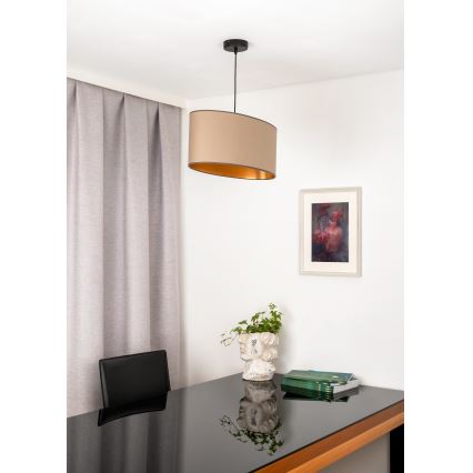 Duolla - Lampadario a sospensione con filo OVAL VEGAN 1xE27/15W/230V beige