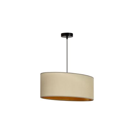 Duolla - Lampadario a sospensione con filo OVAL VEGAN 1xE27/15W/230V beige